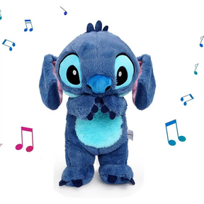 MINISO New 30cm Plush Breathing Stitch Doll Soothing Peluche Lilo&Stitch Kawaii Toy Anime Music Light Child Sleep Model Kid Gift