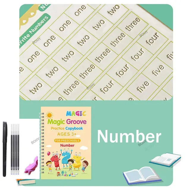 Reusable Children 3D Copybook For Calligraphy Numbers 0-10