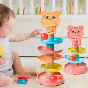 Baby Puzzle Track Turn Around Track Rolling Ball Mental Sliding Ball Tower