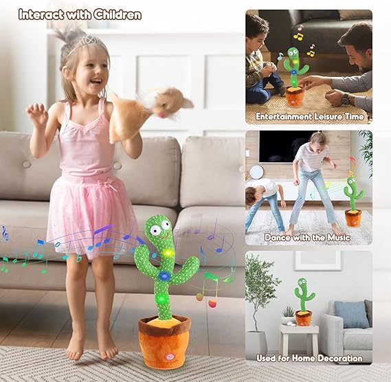 Dancing cactus, will repeat what you said, dynamic dance of cactus, swinging glowing cactus, fun toy gift for boys and girls