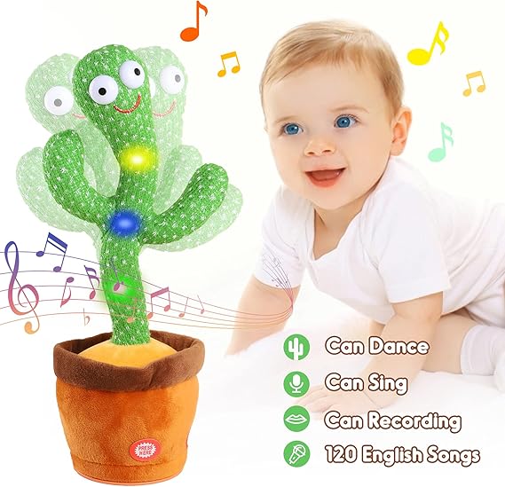 Dancing cactus, will repeat what you said, dynamic dance of cactus, swinging glowing cactus, fun toy gift for boys and girls